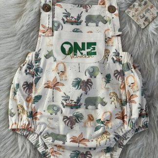 Personalised Safari Animal Baby Romper
