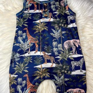 Safari Animal Romper Blue