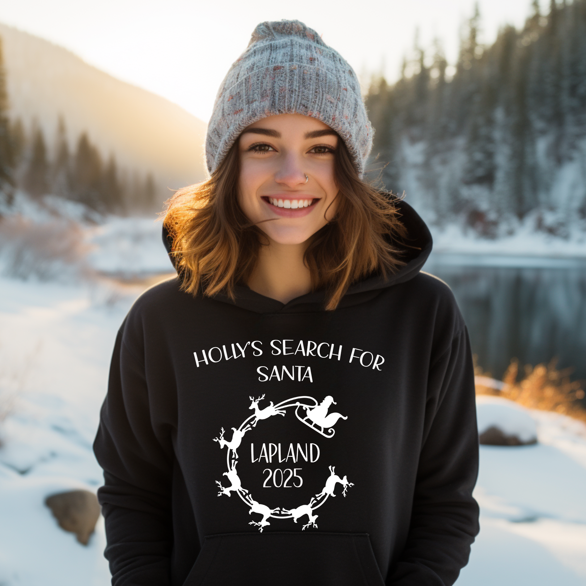 Lapland Hoodie Santa & His Reindeer - Image 3