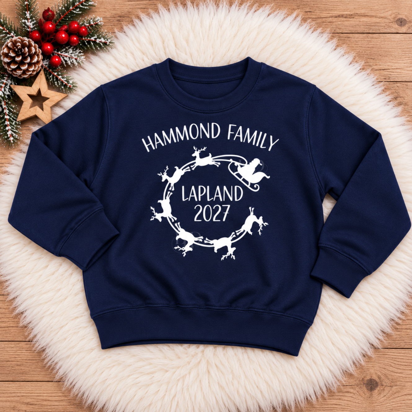 Lapland Jumper Circle Santa & His Reindeer - Image 2