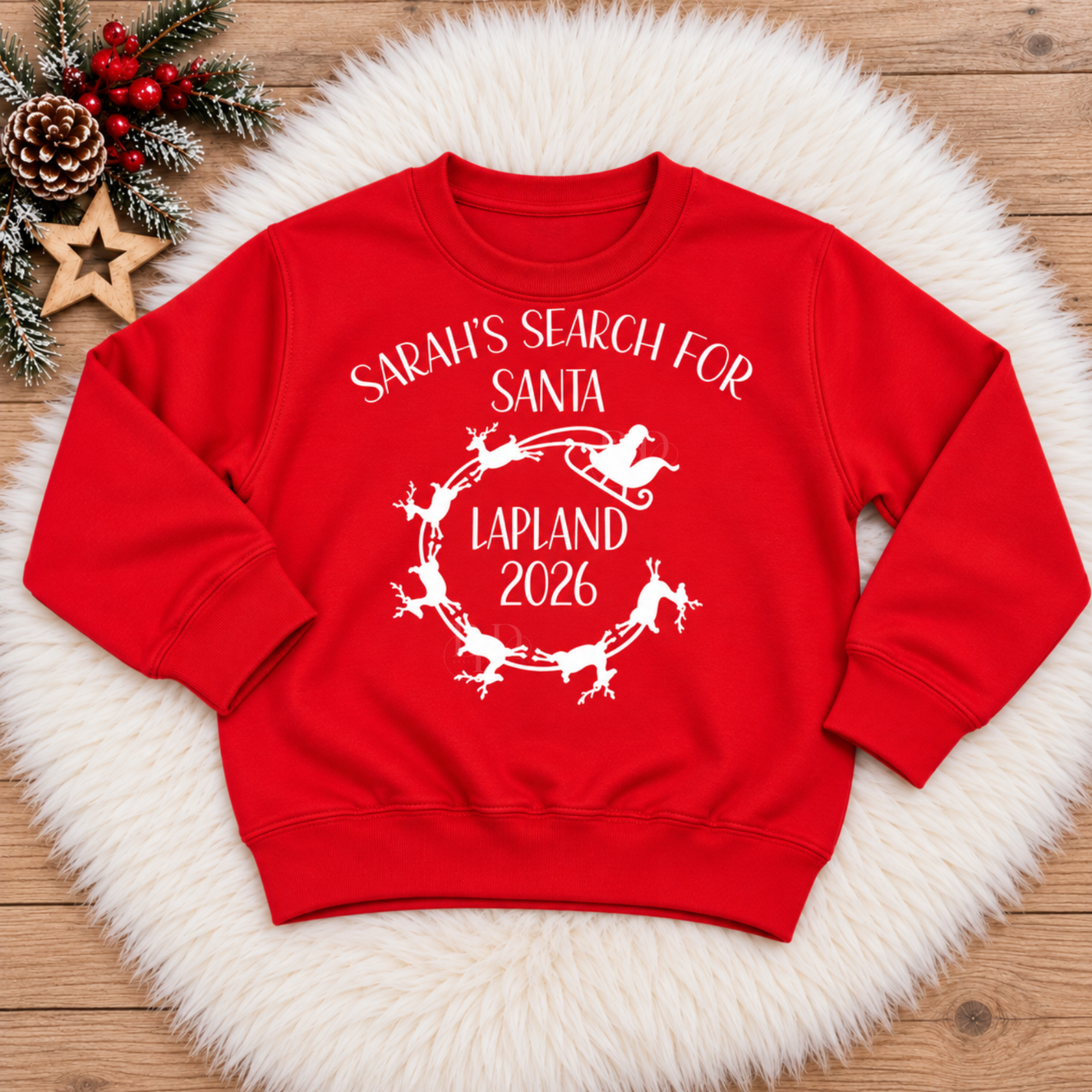 Lapland Jumper Circle Santa & His Reindeer - Image 3