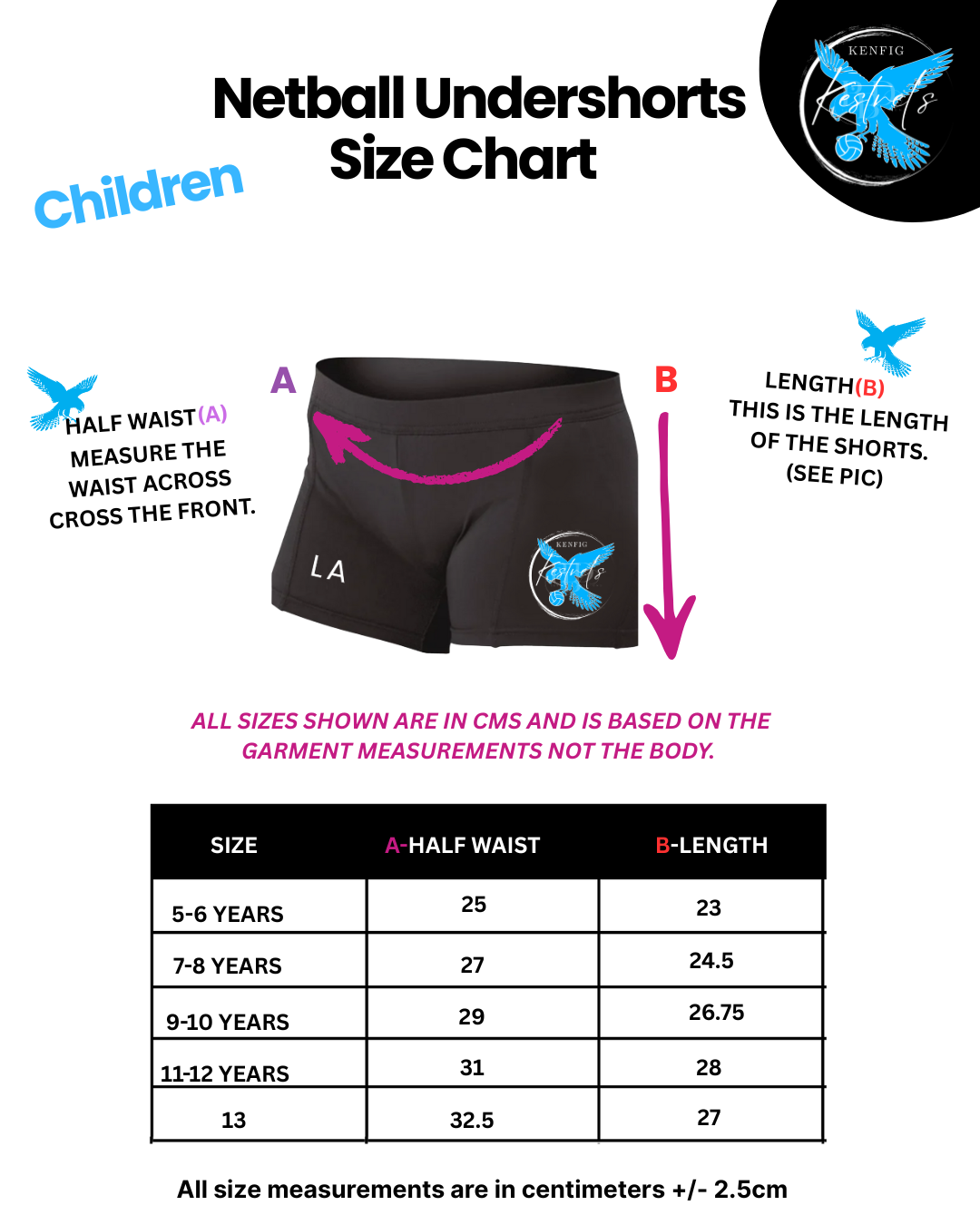 Kenfig Kestrels Netball Undershorts (Tight Fitting) - Image 2