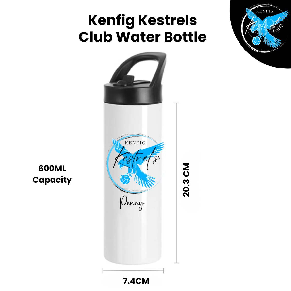 Kenfig Kestrels Water Bottle - Image 2
