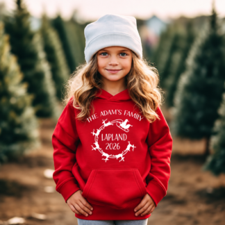 Lapland Hoodie Santa & His Reindeer Circle Design