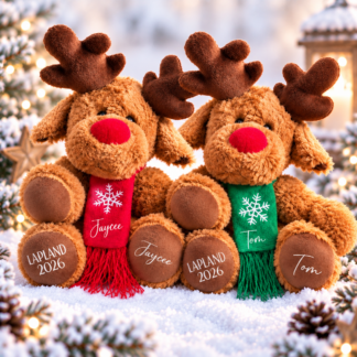 Personalised Lapland Reindeer (Red or Green Scarf)