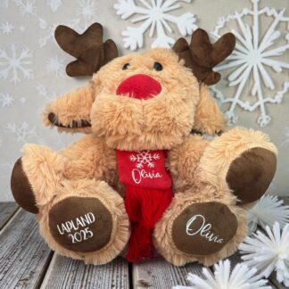 Personalised Lapland Light Reindeer & Red Scarf (Reindeer 3)