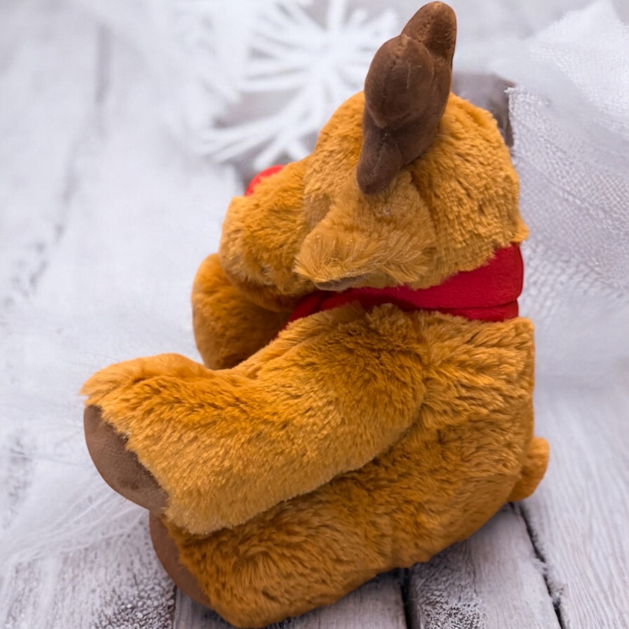 Personalised Lapland Reindeer (Reindeer 2 Dark Brown With Red Scarf) - Image 4