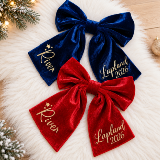 Personalised Lapland Bow Red or Navy