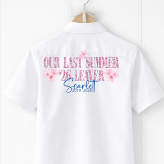 Last Day of School Leavers Shirt "Last Summer" Pink