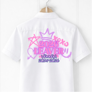 Last Day of School Leavers Shirt Graffiti style (Pink and Purple)