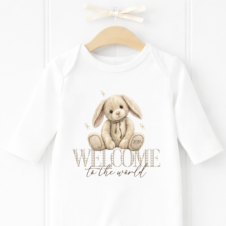 Personalised "Welcome to the World" Babygrow, Vest and Matching Bib
