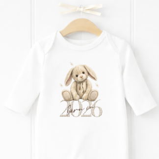 Personalised "Born In 2026" Babygrow, Vest and  Matching Bib