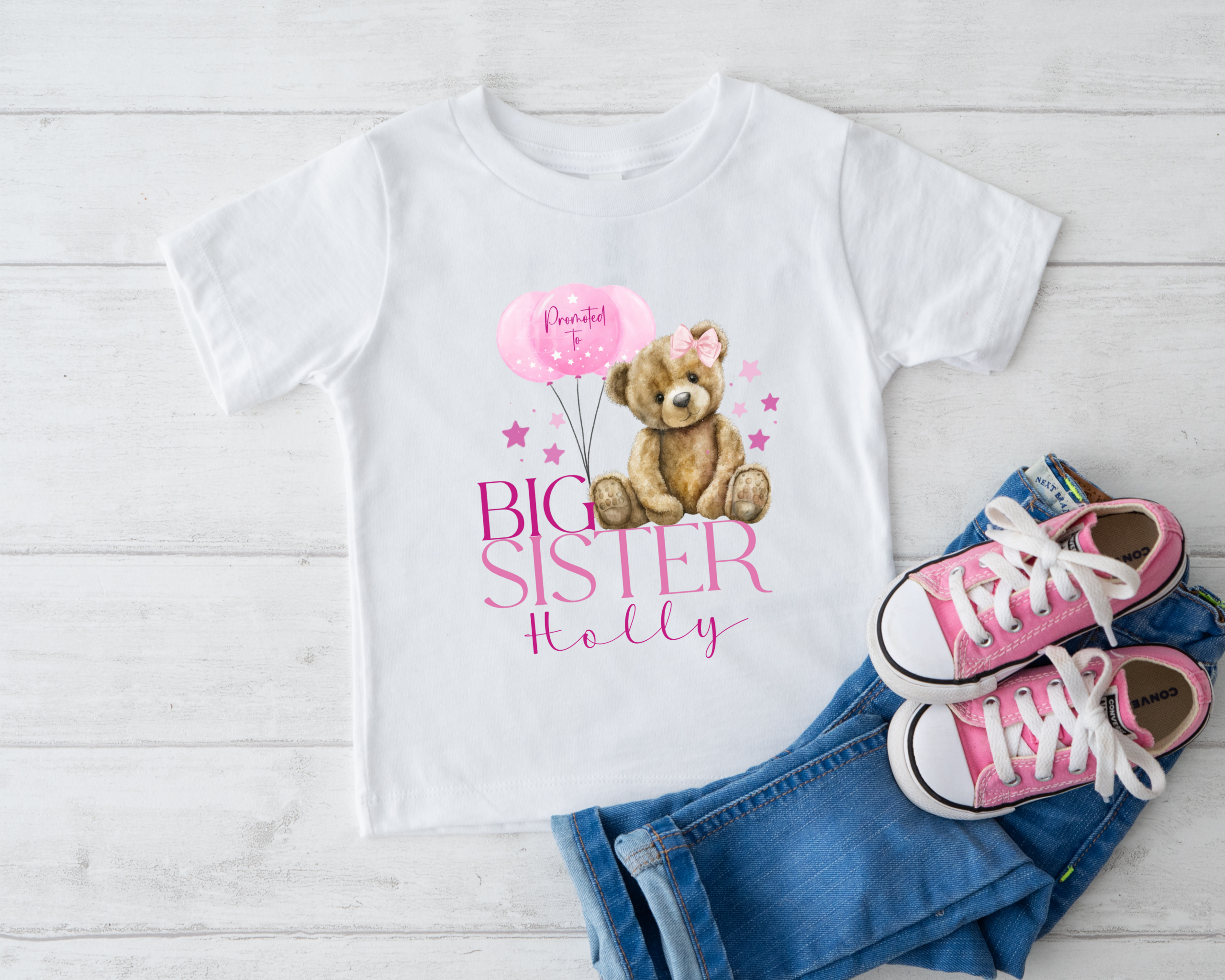 Promoted To Big Sister Girls T-Shirt - Image 2