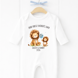 Personalised Boy's Father's Day Babygrow, Vest and Matching Bib.