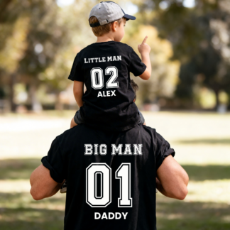 Big Man and Little Man Matching T-Shirts, babygrow or ,vest