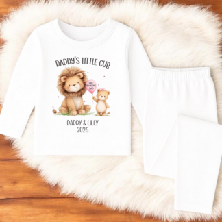 Personalised Girl's Daddy's Little Cub Father's Day Pyjamas