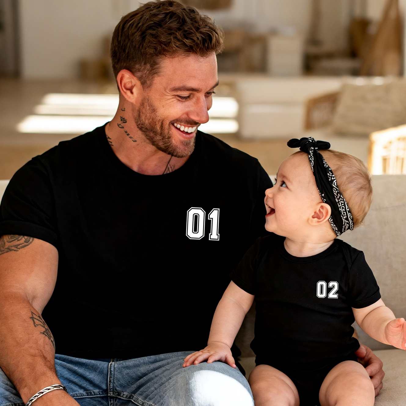 Big Man and Little Lady Matching T-Shirts, Babygrow or ,Vest - Image 2