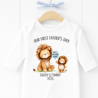 Personalised Boy's Father's Day Babygrow, Vest and Matching Bib.