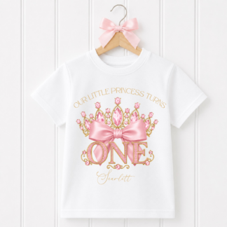 Girls Princesses Crown Birthday T-Shirt or Jumper