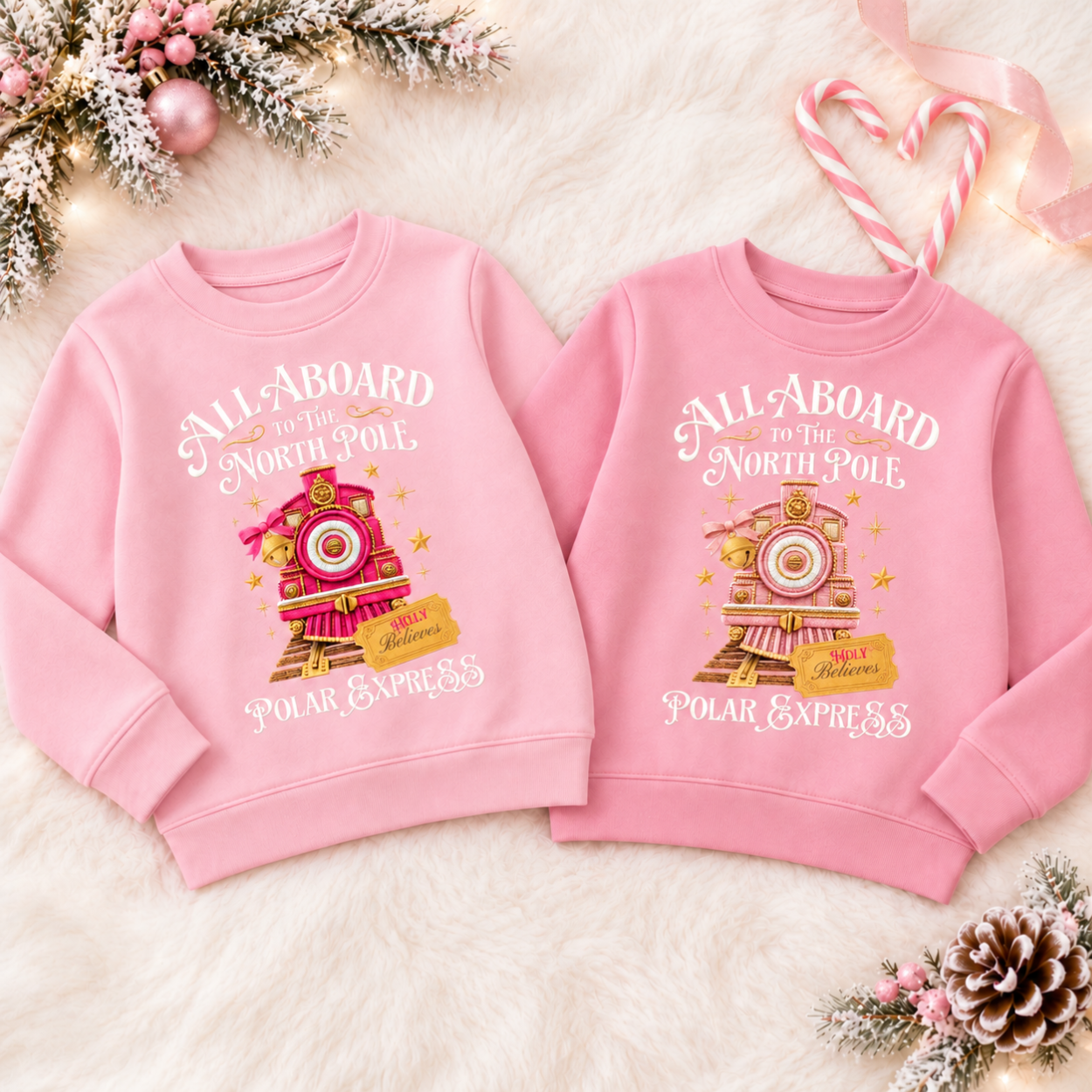 Polar Express Pink Embroidered Style Jumper