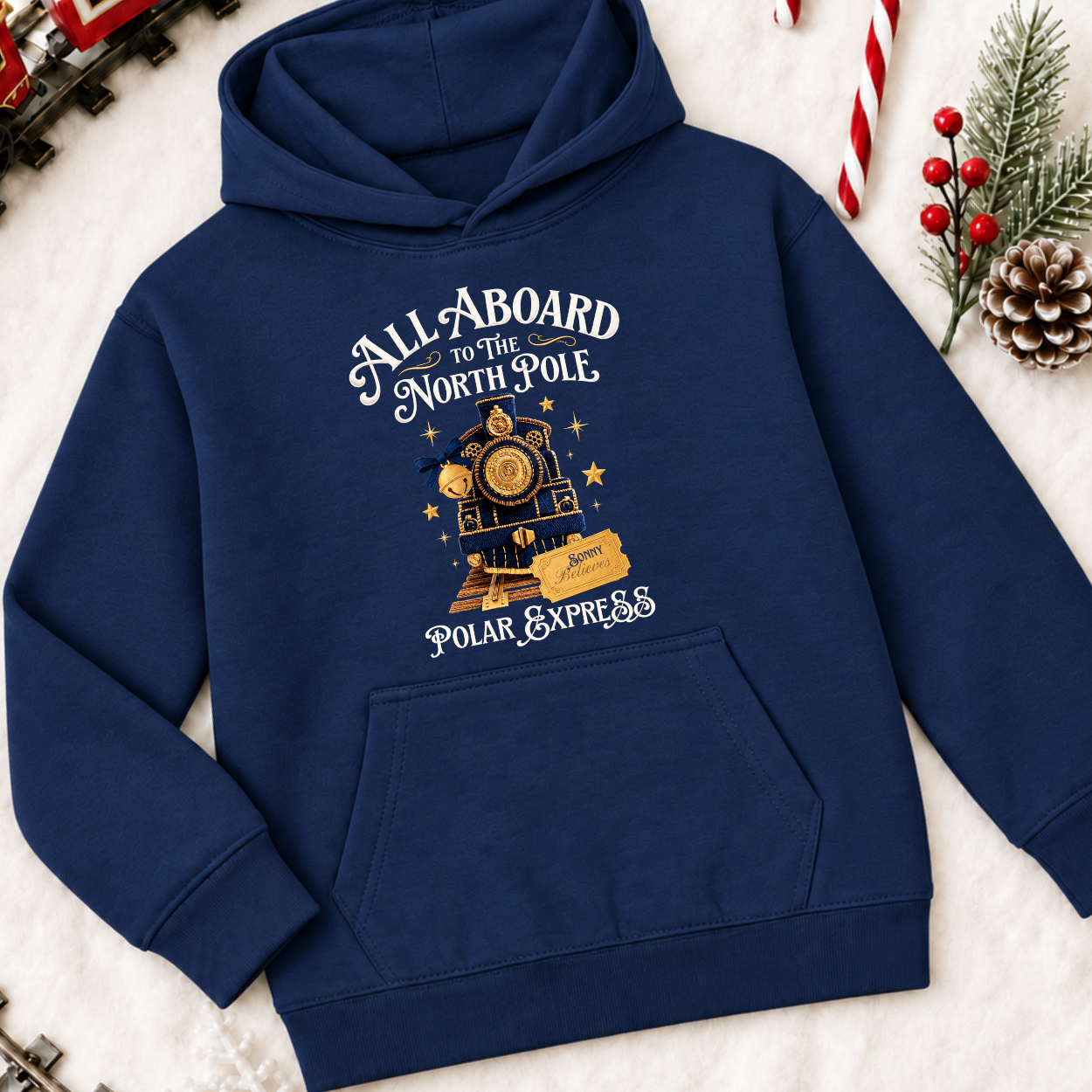Polar Express Embroidered Hoodie - Image 3