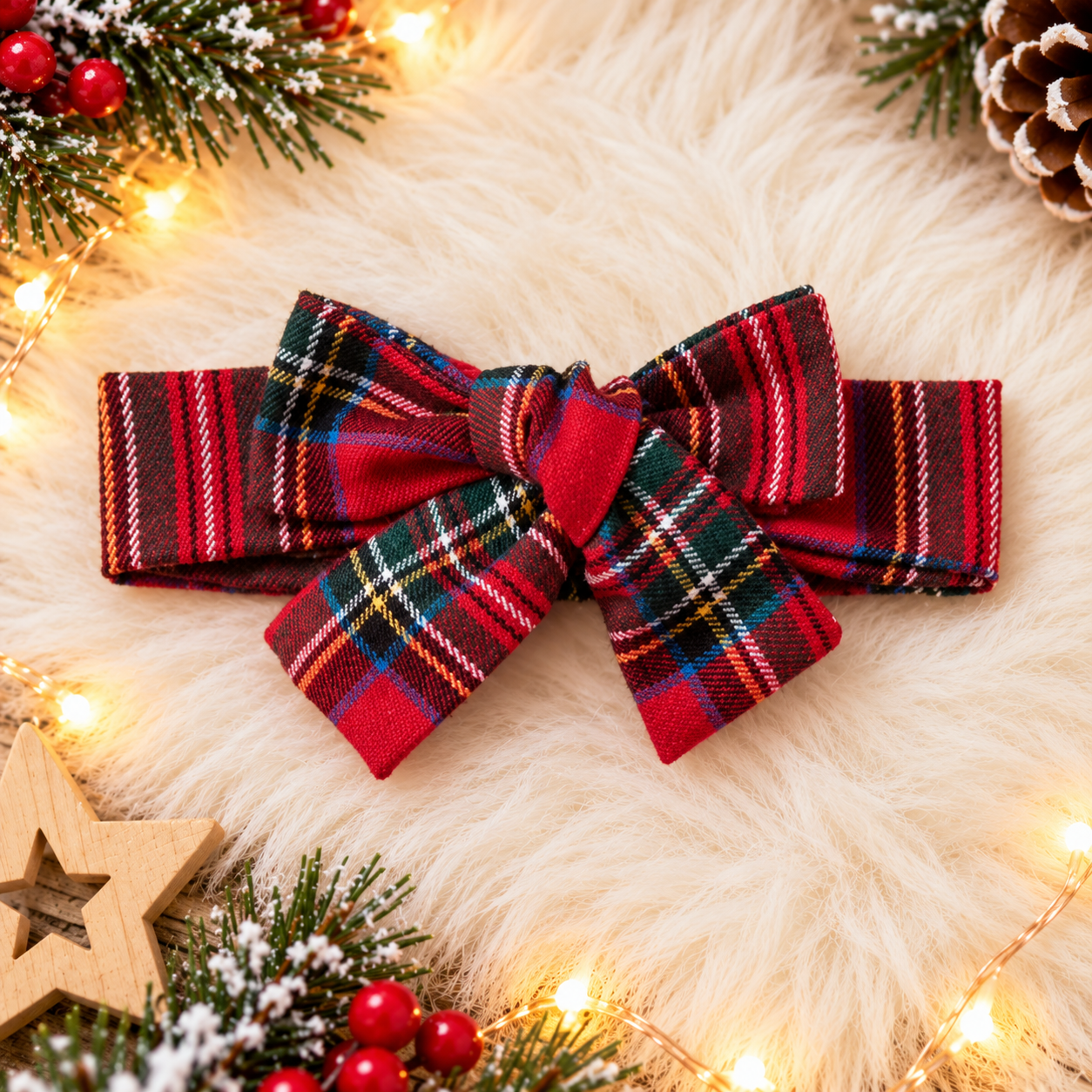 Christmas Tartan Dress And Matching HeadBand - Image 6
