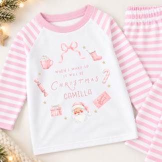 Personalised My First Christmas Pyjamas Pink