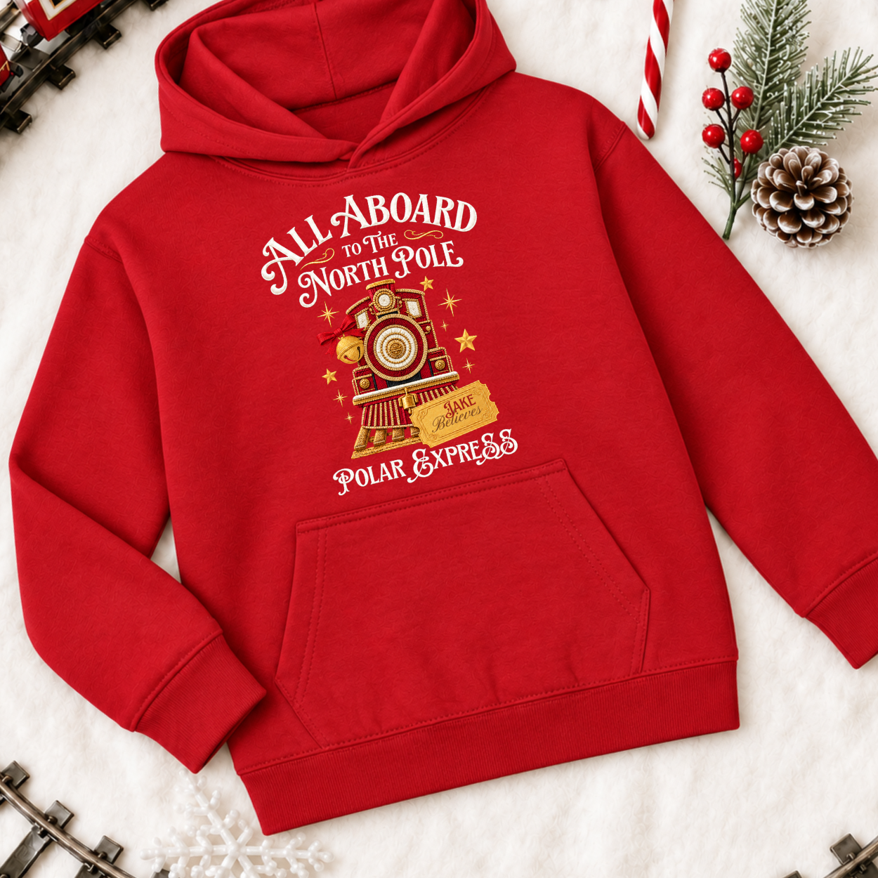 Polar Express Embroidered Hoodie - Image 2